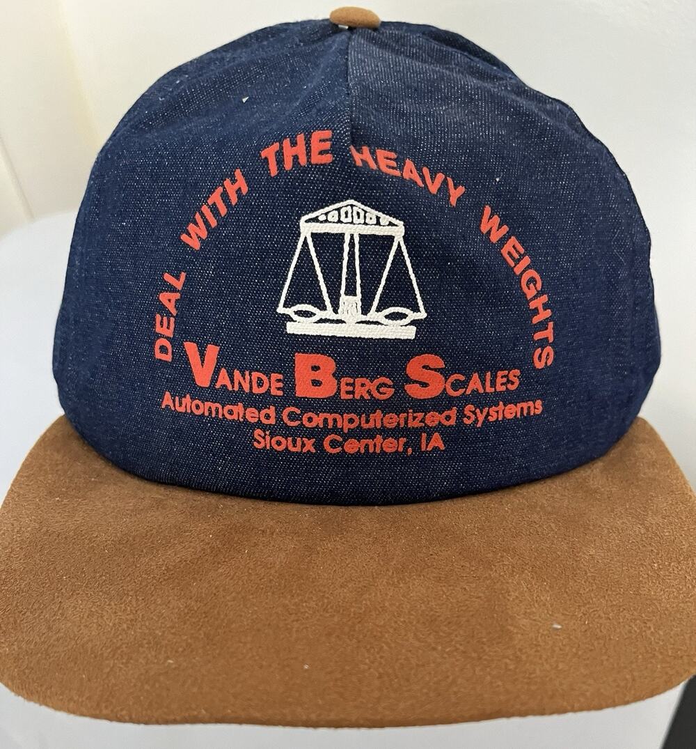 Denim Style Trucker Hat Suede Bill SnapBack Made In USA Excellent Shape One Size